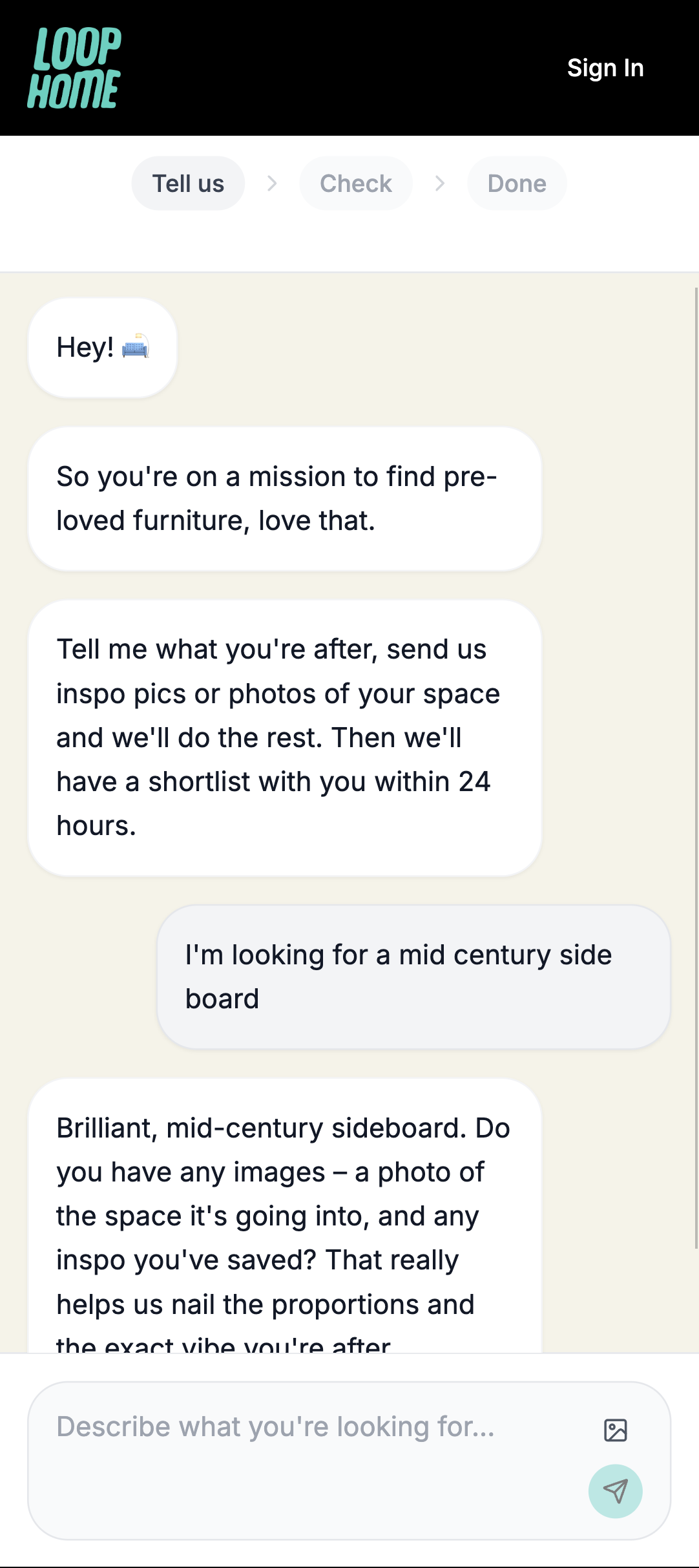 Loop Home chat marketplace